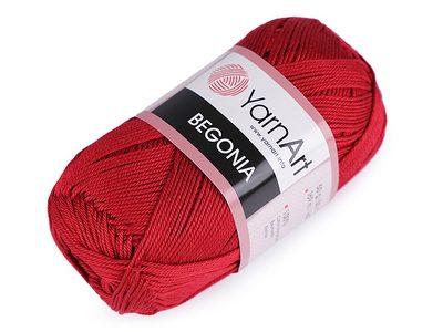 Bavlněná pletací příze Begonia 50 g - 7 (5020) červená jahoda