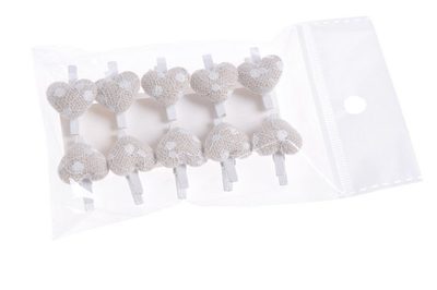 Kolíček srdíčko krajka 10 ks - béžová světlá{% if product.brand.name %} – Canea{% endif %}