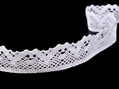 Bílá bavlněná paličkovaná krajka 75261 šíře 40 mm METRÁŽ – fotka 1