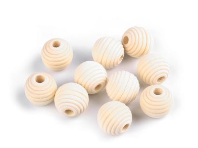 Dřevěné korálky nelakované vroubkované Ø20 mm 10 kusů{% if product.brand.name %} – Galanterka{% endif %}
