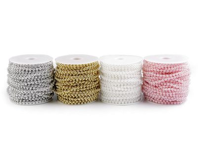 Vánoční perlový řetěz Ø5 mm návin 25 METRŮ{% if product.brand.name %} – Galanterka{% endif %}