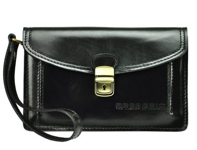 Černá kožená pánská dokladová taška / etue Gregorio{% if product.brand.name %} – Gregorio{% endif %}