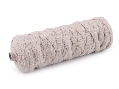 Bavlněná šňůra plochá tkaná / macrame šíře 8 mm návin 50 m{% if variant.name %} – 3 režná{% endif %}