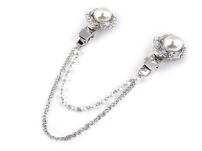 Spona dragoun s broušenými kamínky a perlami{% if variant.name %} – 2 crystal platina{% endif %}