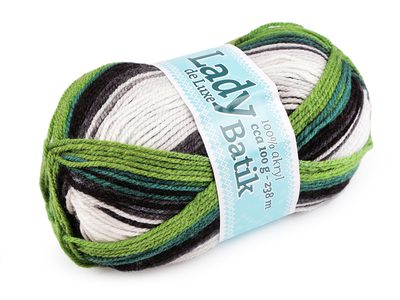 Pletací příze Lady Batik de Luxe 100 g{% if variant.name %} – 6 (603) zelená sv. zelená tmavá{% endif %}