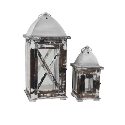 Sada 2 ks dřevěná lucerna, S/2 D7085 - výška 23,5 cm, 40 cm{% if product.brand.name %} – {% endif %}