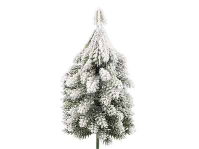 Umělý stromeček na drátku zasněžený do věnců, květináčů 13 cm, 17 cm - 2 (17 cm) zelená
