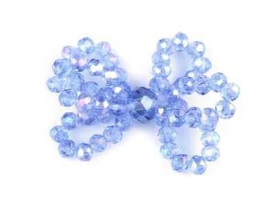 Mašlička z broušených skleněných korálků Hand made{% if variant.name %} – 4 modrá jemná{% endif %}