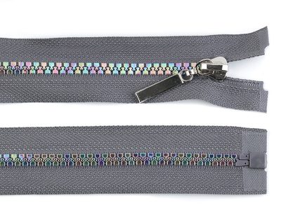 Duhový kostěný zip šíře 5 mm délka 60 cm{% if variant.name %} – 311 šedá paloma{% endif %}