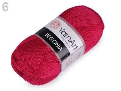 Bavlněná pletací příze Begonia 50 g - 6 (6358) fuchsiová tm.