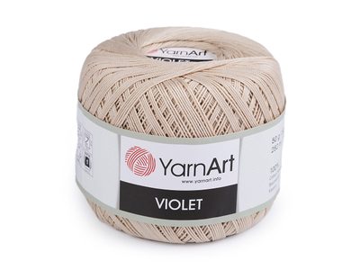 Bavlněná příze háčkovací Violet 50 g{% if variant.name %} – 3 (4660) béžová světlá{% endif %}