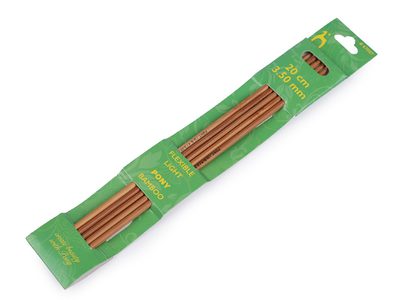 Bambusové ponožkové jehlice č. 2,5; 3,5; 4,5 Pony{% if variant.name %} – 2 (3,5 mm) bambus tmavý{% endif %}