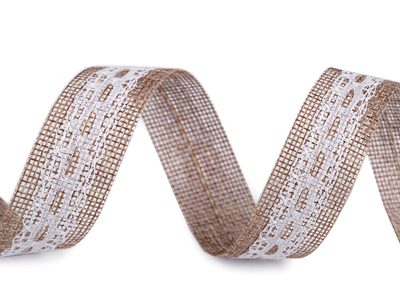 METRÁŽ Jutová stuha s krajkou šíře 25 mm{% if product.brand.name %} – Stoklasa{% endif %}