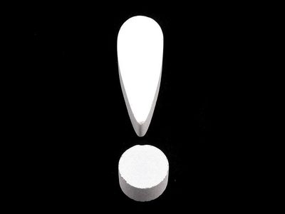 3D dekorace číslice, otazník, vykřičník výška 8 cm{% if variant.name %} – 12 "!" bílá mléčná{% endif %}