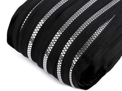 Zip kostěný 5 mm metráž zlato a stříbro{% if variant.name %} – 4 černá stříbrná{% endif %}