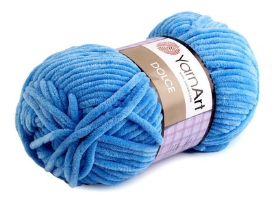 Pletací žinylková příze 100 g Dolce{% if variant.name %} – 6 (758) modrá nebeská{% endif %}