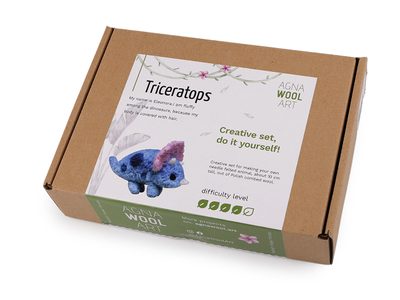 Kreativní sada plstěné zvířátko{% if variant.name %} – 7 Triceratops modrá{% endif %}