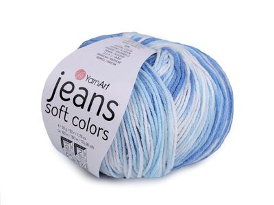 Pletací příze Jeans Soft Color 50 g{% if variant.name %} – 5 (6213) modrá jemná{% endif %}