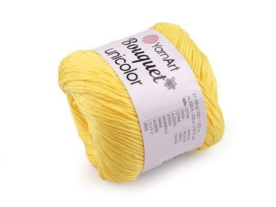 Bavlněná pletací příze Bouquet Unicolor 100 g{% if variant.name %} – 3 (3218) žlutá{% endif %}