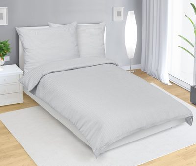 Krepové povlečení Šedá,Bílá 80/924{% if variant.name %} – 140x220 cm, 70x90 cm{% endif %}
