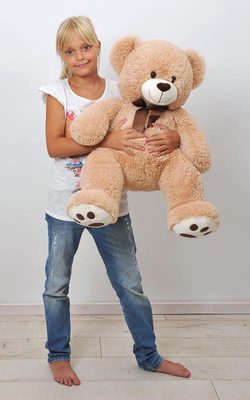 Plyšový medvídek 60 cm světlý bílý – fotka 3