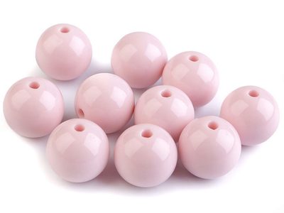 Plastové korálky Color Ø20 mm 5 ks{% if variant.name %} – 10 růžová nejsv.{% endif %}