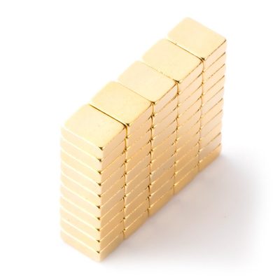 Kvádrový magnet pozlacený KV-04-03-1.3-Z 10 kusů – fotka 1