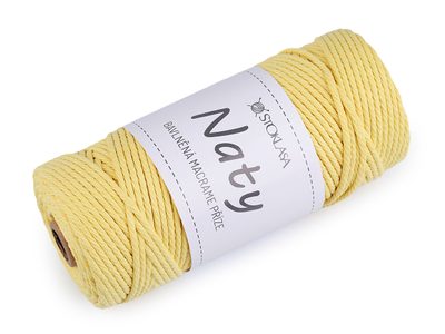Bavlněná pletací příze macrame Naty Ø3 mm rozčesávací{% if variant.name %} – 3 vanilková{% endif %}