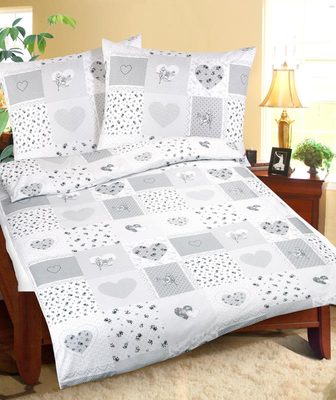 Bavlněné povlečení Šedá,Bílá 90/108{% if product.brand.name %} – Bellatex{% endif %}