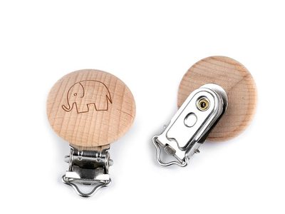 Dětský klip dřevěný šíře 13 mm slon, hvězda, smajlík{% if product.brand.name %} – Stoklasa{% endif %}