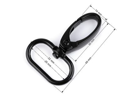 Kovová karabina černá průvlek 25 mm{% if product.brand.name %} – Stoklasa{% endif %}