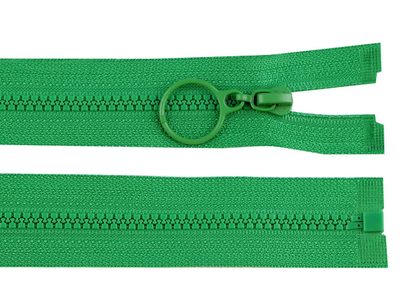 Kostěný zip 4 mm dělitelný s kroužkem délka 30 cm - 243 zelené kapradí