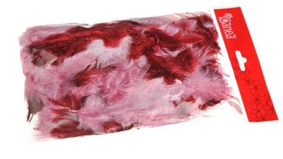 Peří MIX 10 g - vínová/růžová - Canea