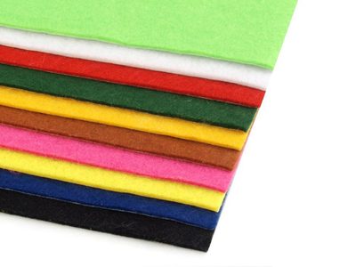 Samolepicí dekorativní plsť / filc 20x30 cm balení 10 KUSŮ{% if variant.name %} – mix{% endif %}