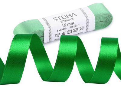 Atlasová stuha oboulící svazky šíře 15 mm návin 5 metrů{% if product.brand.name %} – Galanterka{% endif %}