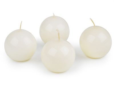 Svíčky koule v tubě 4 ks Ø4,5 cm{% if variant.name %} – 2 krémová světlá{% endif %}