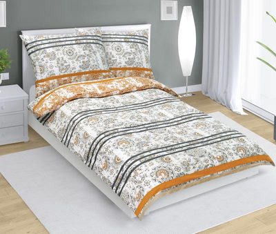Bavlněné povlečení Šedá,Oranžová 90/277{% if product.brand.name %} – Bellatex{% endif %}