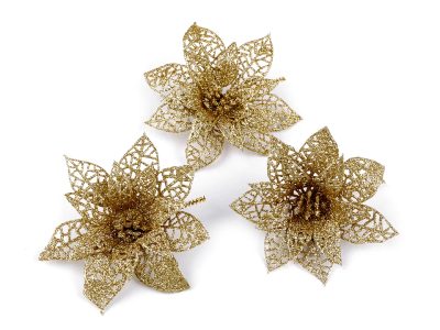 Vánoční hvězda s glitry a drátkem Ø10 cm balení 6 KUSŮ{% if product.brand.name %} – Galanterka{% endif %}