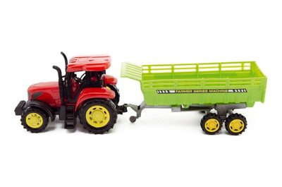 Traktor s vlekem plast 35cm na setrvačník v krabici – fotka 2