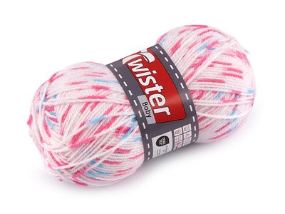 Pletací příze Baby 50 g{% if variant.name %} – 3 (011) bílá růžová{% endif %}