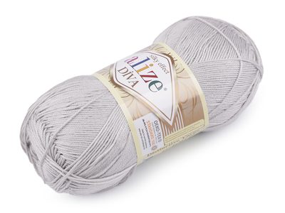 Pletací příze Alize Diva 100 g - 3 (168) šedá nejsvětlejší