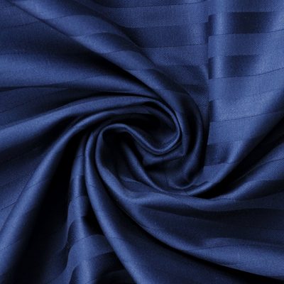 Povlečení bavlněný satén pruhy tm. modré 140×200 + 70×90 cm – fotka 3