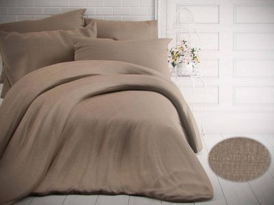 Jednobarevné bavlněné povlečení 140x200, 70x90cm melír béžový{% if product.brand.name %} – Kvalitex{% endif %}