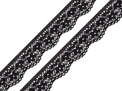 Elastická krajka šíře 25 mm METRÁŽ{% if variant.name %} – 2 černá{% endif %}
