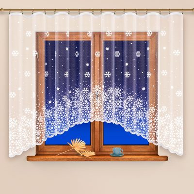 Vánoční záclona Vločka 130x300 cm{% if product.brand.name %} – Olzatex{% endif %}