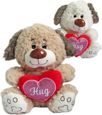 Pejsek Hugo sedící 30cm se srdíčkem 2 barvy{% if product.brand.name %} – _Ostatní 1_{% endif %}