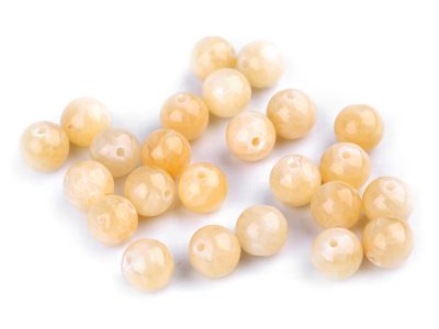 Minerální korálky Jadeit žlutý Ø8 mm 15 kusů{% if product.brand.name %} – Galanterka{% endif %}