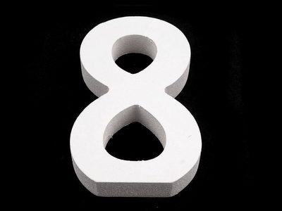 3D dekorace číslice, otazník, vykřičník výška 8 cm{% if variant.name %} – 8 "8" bílá mléčná{% endif %}