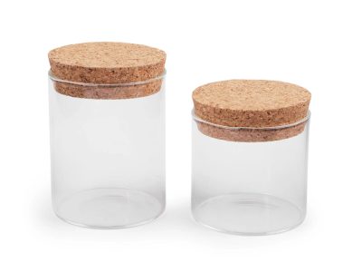 Skleněná lahvička / dóza s korkem 4 kusy{% if product.brand.name %} – Galanterka{% endif %}