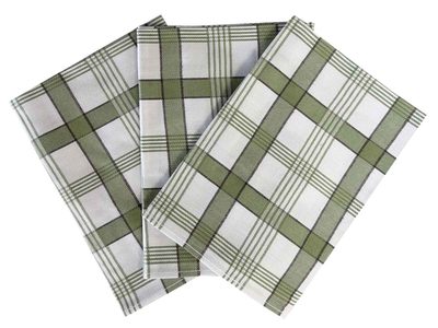 Utěrka Extra savá Káro khaki 50x70 cm 3 ks - Svitap